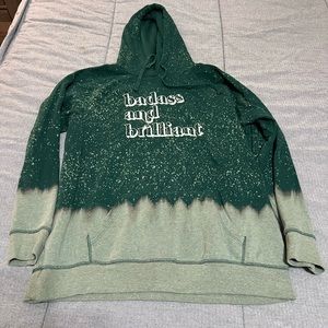 Torrid 0 XL Womens Green Ombre Bleach Splattered Hoodie Sweatshirt